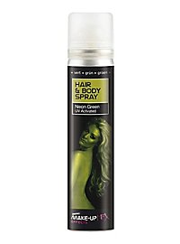 Spray vert cheveux & corps UV lumière noire