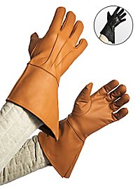 schwarz Stulpenhandschuhe Mittelalter LARP Handschuh Armschutz Handschutz 