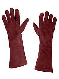 Suede Leather Gloves burgundy