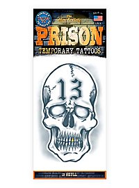 tatouage adhésif crâne prison