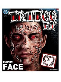 Tatouage décalcomanie visage cyborg