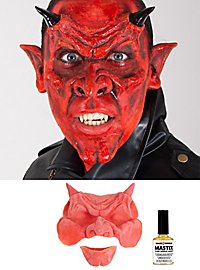 Teufel Halbmaske aus Latex mit Mastix