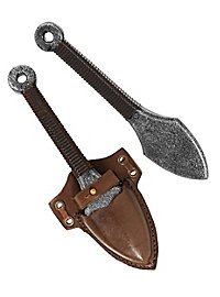 Throwing dagger with sheath - Kunai, brown, Larp weapon