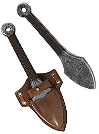 Throwing dagger with sheath - Kunai, brown, Larp weapon