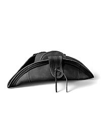 Tricorne en cuir noir