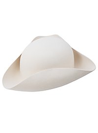 Tricorne hat blank in wool – cream-white with raw edge, untrimmed