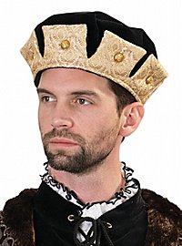 Tudorhaube schwarz-gold