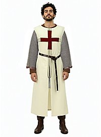 Túnica de cruzado - Armand, color crema con cruz roja.