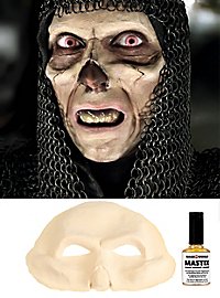 Skelett Halbmaske aus Latex mit Mastix