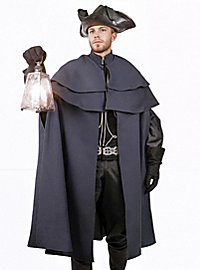 Wool cloak with double cape - Lawrence, gray-blue