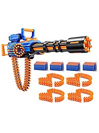 X-Shot INSANITY Rage Fire Gatling avec ceinture supplémentaire et fléchettes