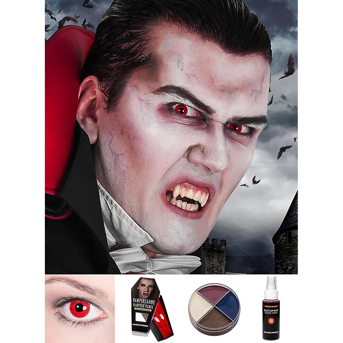 Sonew Capsules De Faux Sang, Kit De Maquillage De Faux Sang Realisti, Kit De Maquillage à Effets Spéciaux Pour Maquillage De Faux Sang Vampire Zombie Halloween