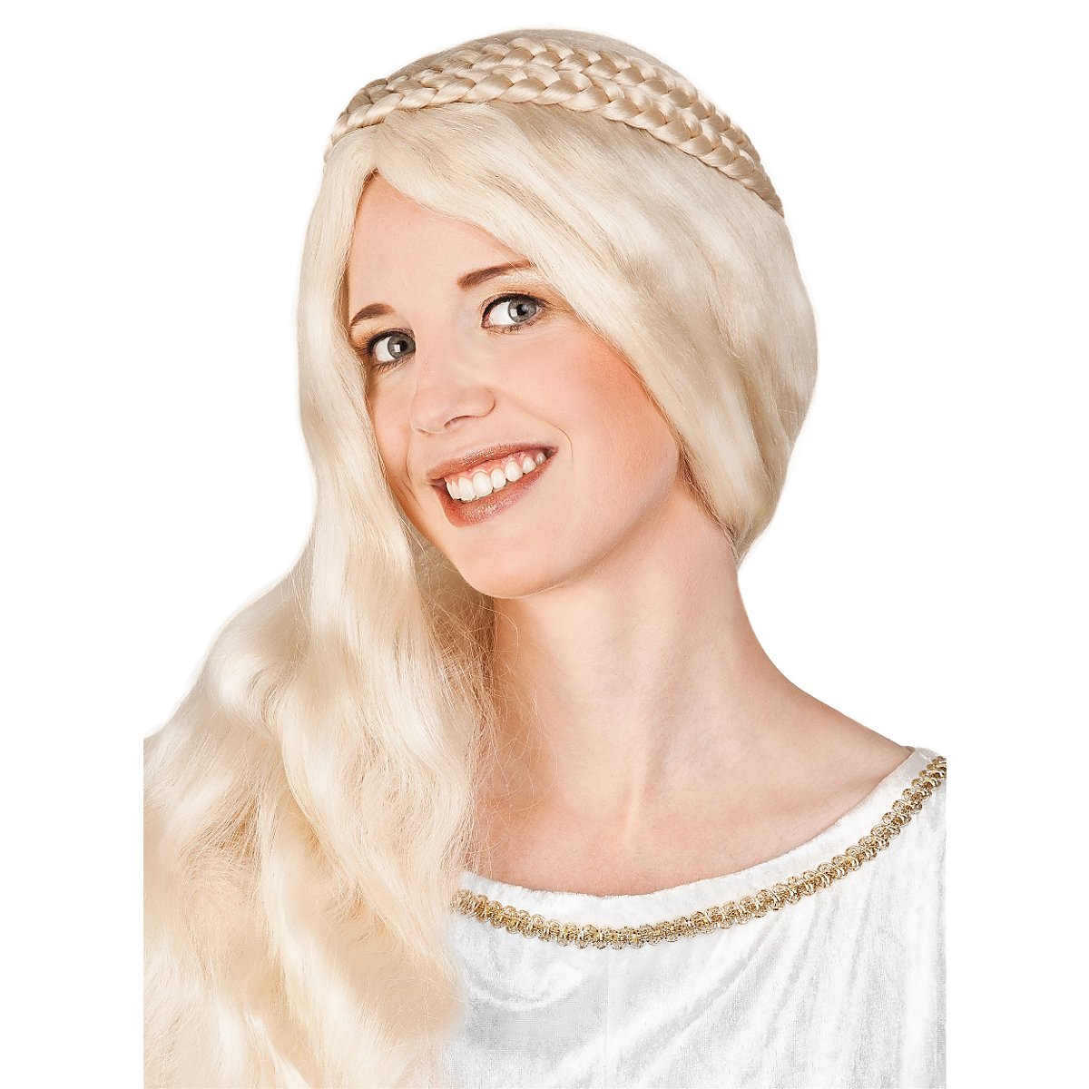 Perruque Princesse Raiponce Pour Fille - Lot De 2 Avec Tresses Et Rubans - Accessoire Déguisement Halloween, Carnaval, Fête