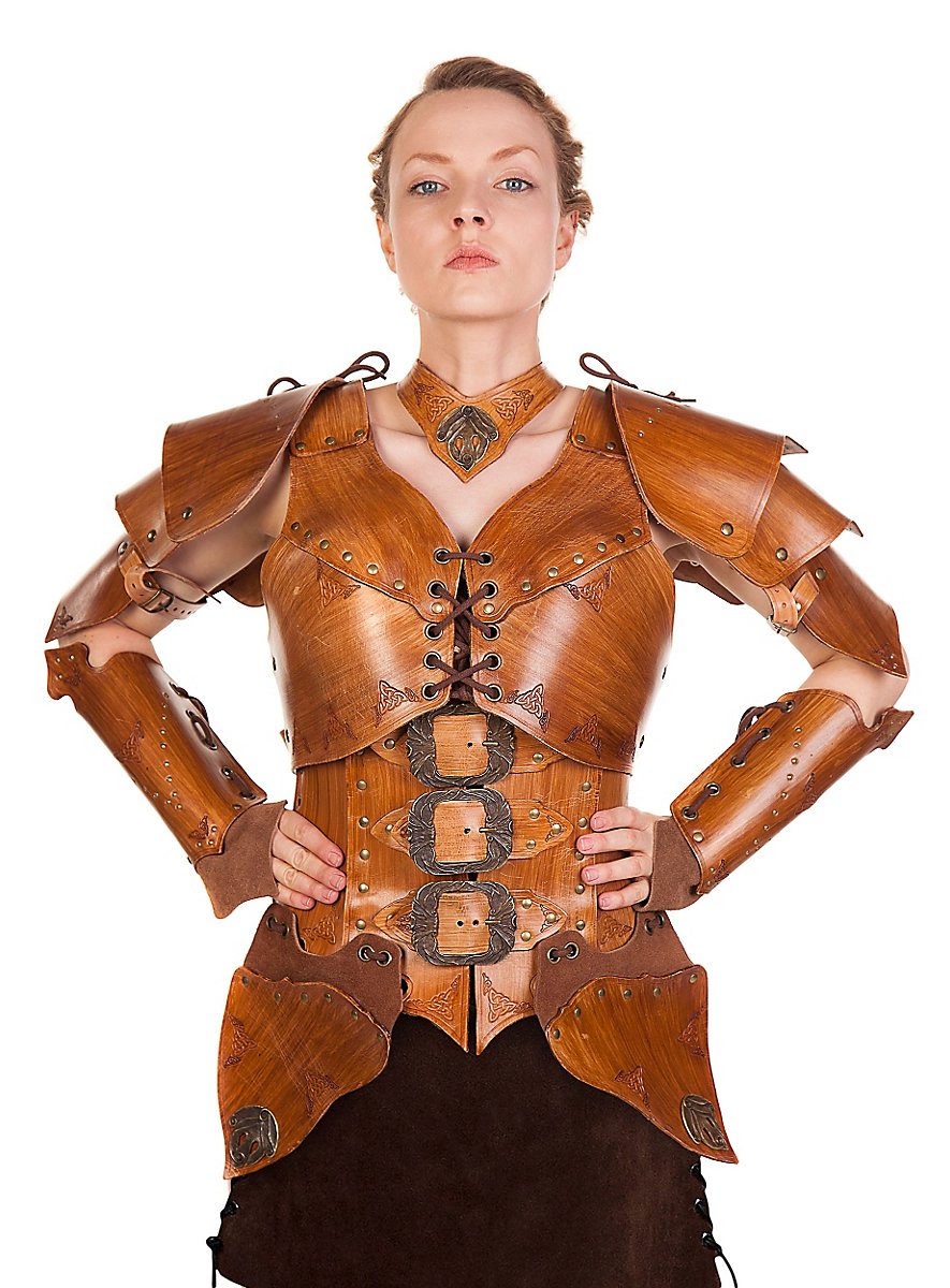 Leather armor set - Warrior, nut brown - andracor.com