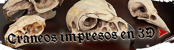 Cráneos impresos en 3D y accesorios para LARP