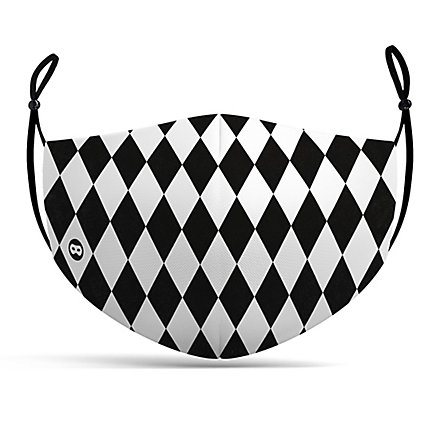 Fabric mask Harlequin black and white