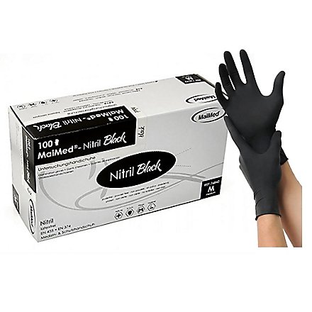 MaiMed® Nitril Black Einmalhandschuhe - schwarz - 100 Stück