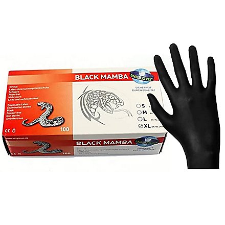 Unigloves Black Mamba Latex gloves - black - 100 pcs