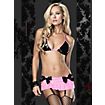 2Pc. Vinyl Bikini Top Black Pink