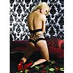 Ouvert Spitzen-Set Schwarz Strappy 2-tlg.