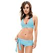 Bikini Set Neckholder Hotpants Hellblau mit Nieten