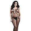 Netz-Bodystocking mit Straps & offenem Schritt