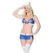 Sexy Matrosin Kostüm-Set 4-teilig im Pin-up-Stil