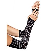 Armstulpen mit Spinnennetz-Muster, schwarz