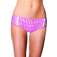 Baumwoll-Boyshort im Vichy-Karo Pink mit Spitze