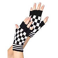 Fingerlose Handschuhe Schachbrettmuster