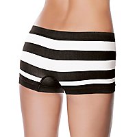 Nahtlose Boyshort mit Streifen, schwarz-weiß