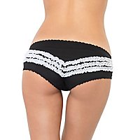 Panty mit Kontrast-Rüschen auf der Rückseite schwarz/weiss