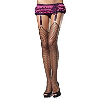 Rüschen-Hotpants mit Strapshaltern, lila/schwarz