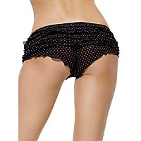 Rüschen-Panty mit Polka Dots, schwarz/pink