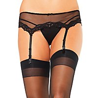 Strapsgürtel-Set mit String, aus Netz & Spitze