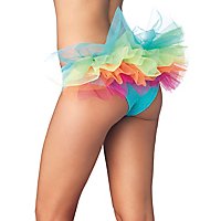 Tanga Panty mit buntem Regenbogen-Tüll