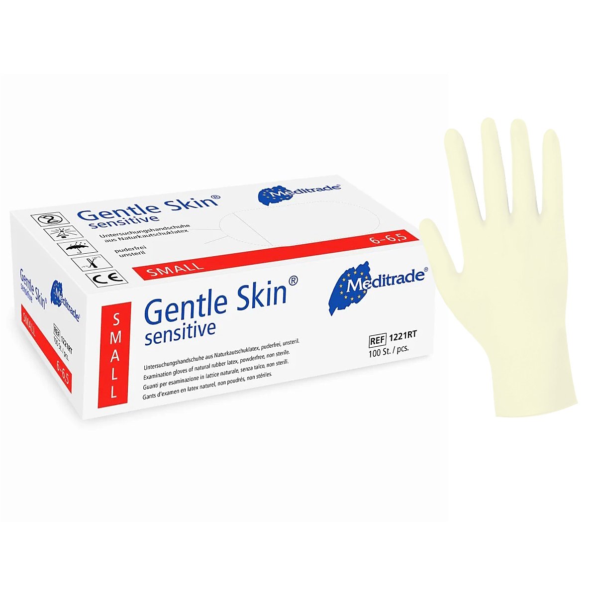 Meditrade Gentle Skin® sensitive Latex examination gloves - 100 pcs ...