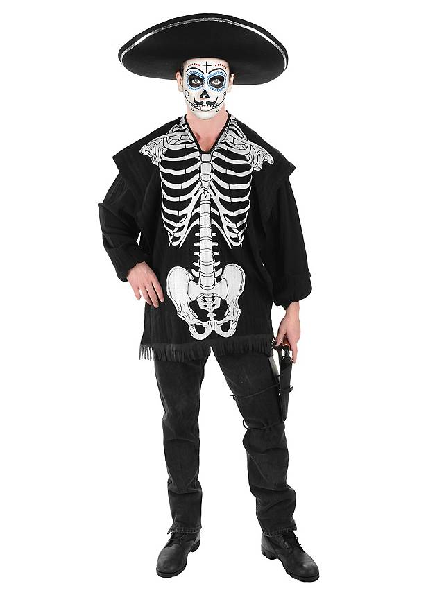 Skelett Poncho für Dein Dia de los Muertos Kostüm online kaufen