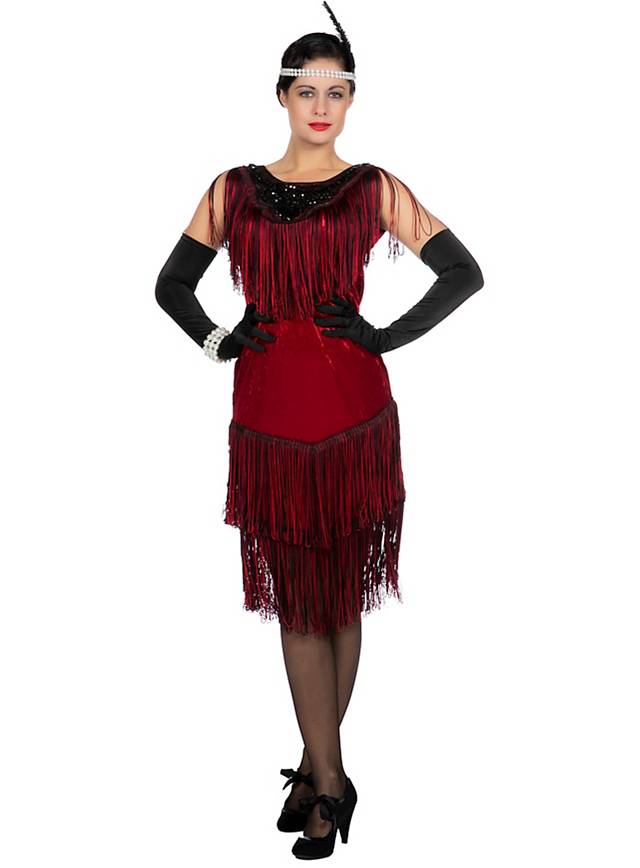 20er Jahre Abendkleid bordeaux - maskworld.com