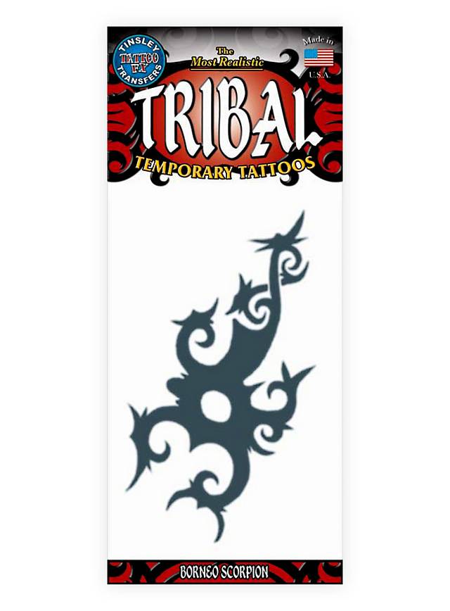 Borneo Scorpion Tribal Temporary Tattoo maskworld com Borneo Scorpion Tribal Temporary Tattoo maskworld com