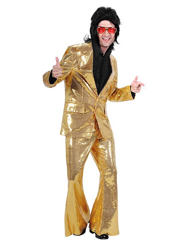 Crooner Sequined Suit gold Costume - maskworld.com