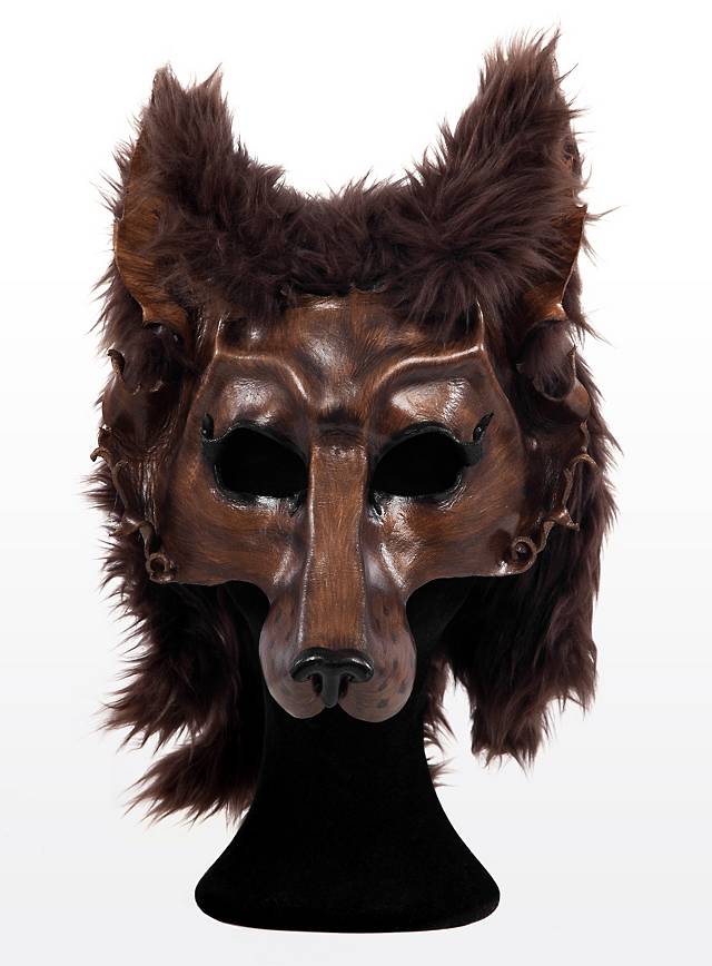 Direwolf Half Mask Made of Leather - maskworld.com