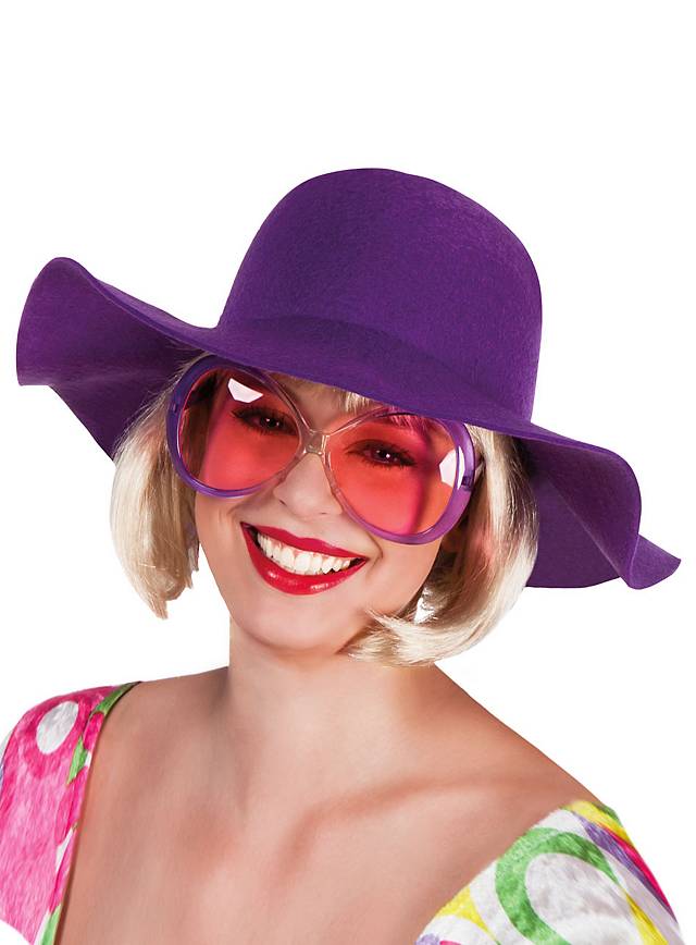 purple floppy hat