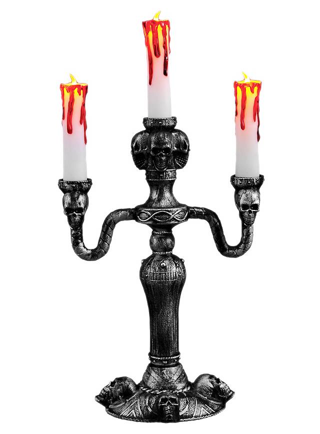 Gothic LED Kerzenständer Halloween Deko - maskworld.com