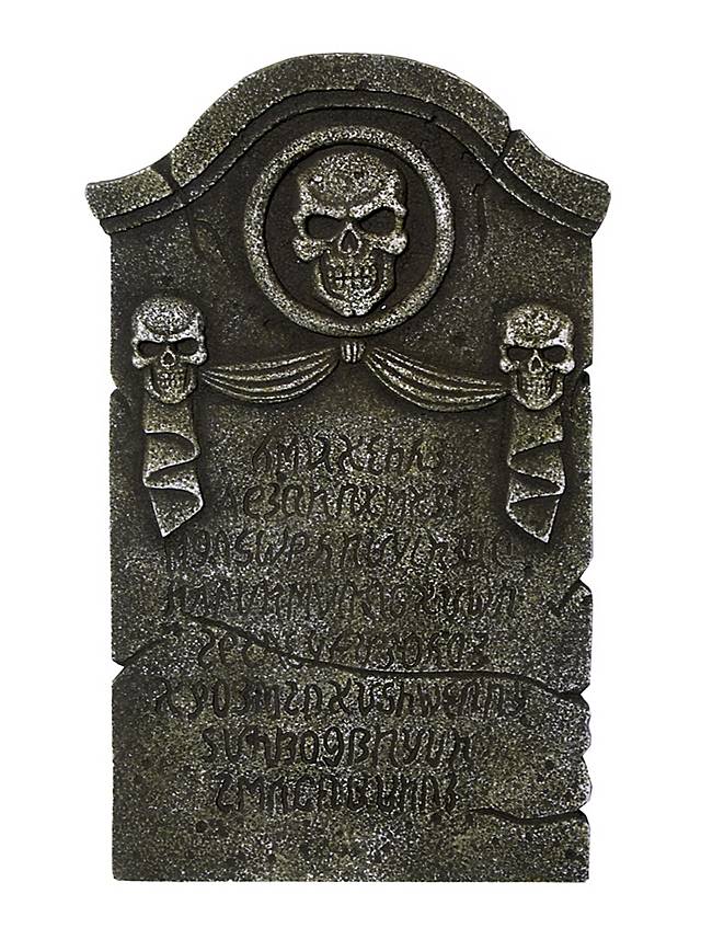 Halloween Grabstein Totenschädel /& Inschrift als gruselige Friedhofsdeko