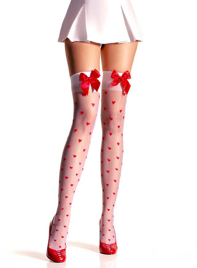 Heart Stockings With Red Bow