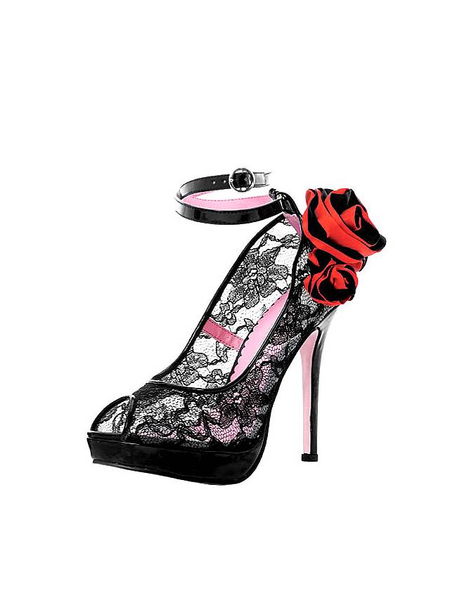 rose lace up heels