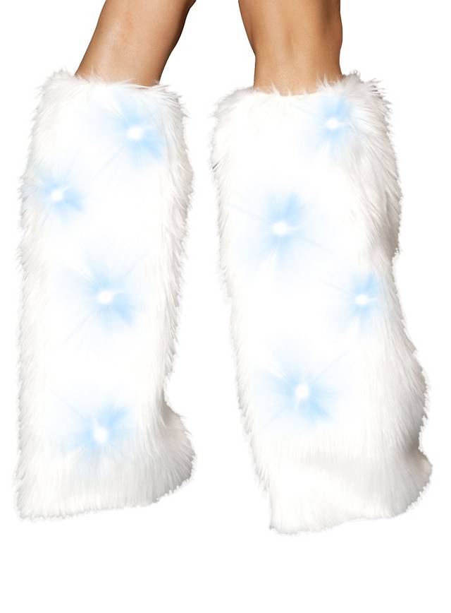 LED Leg Warmers furry white