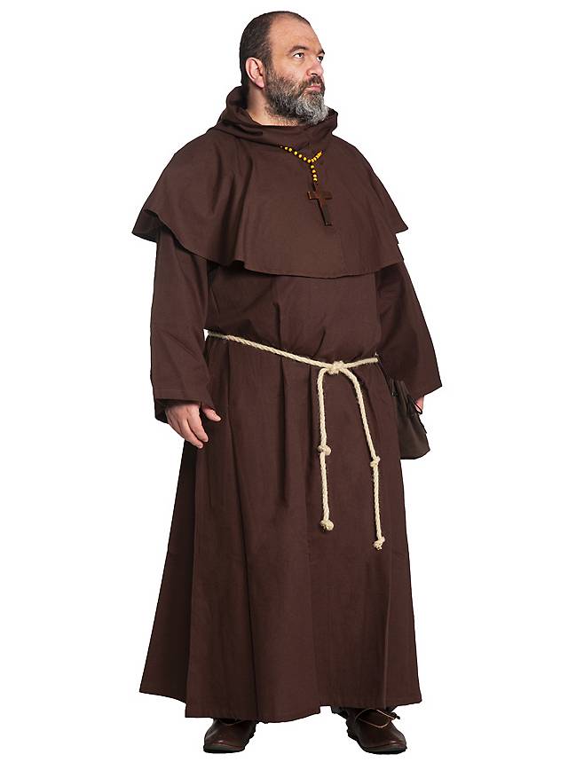 MONK COSTUME ROBE CROSS AND WIG FANCY 