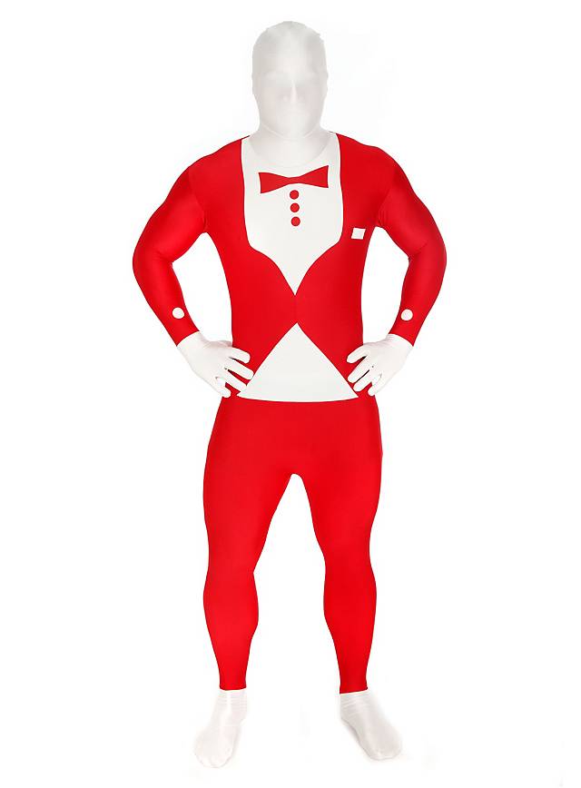 Morphsuit Tuxedo red Full Body Costume - maskworld.com